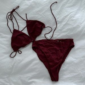 Riot Swim Burgundy Bikini Set